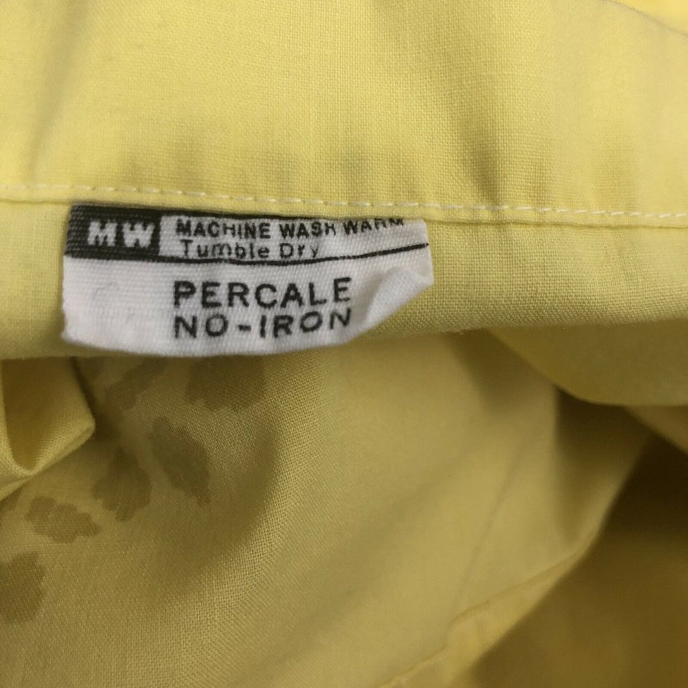 Vtg Percale Yellow Floral Twin Flat Sheet w/ Standard Pillowcase Cottagecore - Picture 6 of 6